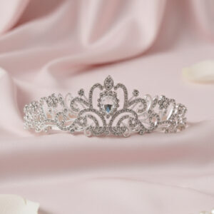 Silver Floral Crystal Tiara