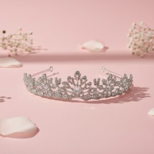 Floral Leaf Silver Tiara